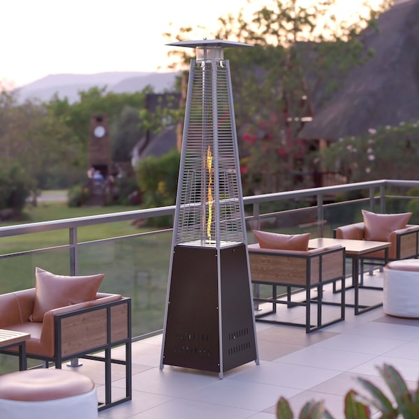 Flash Furniture Pyramid Outdoor Patio Heater-Bronze -7.5 Feet Tall NAN-FSDC-02-BR-GG - main